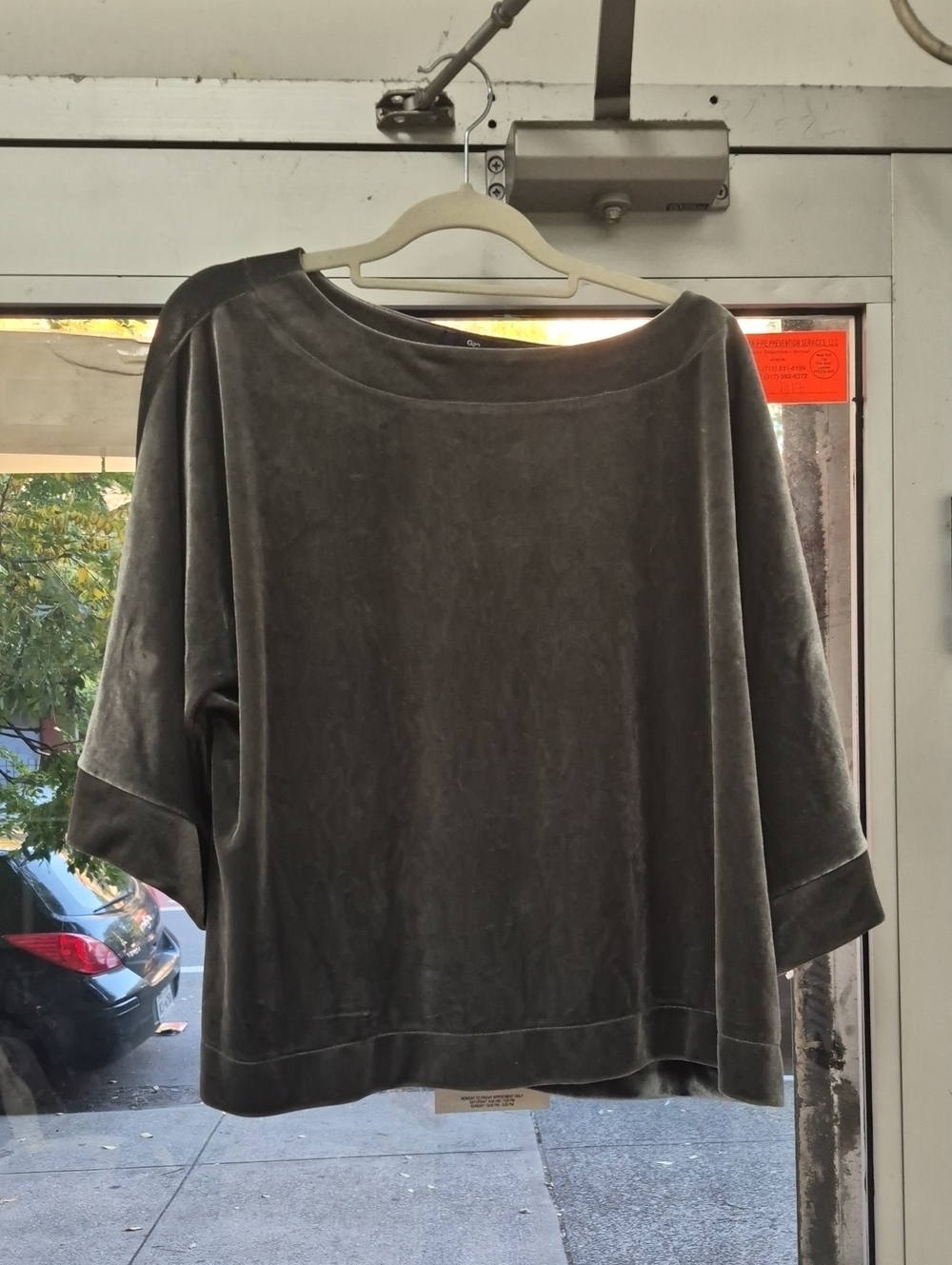 GAP Charcoal Velvet Boatneck Sweatshirt
